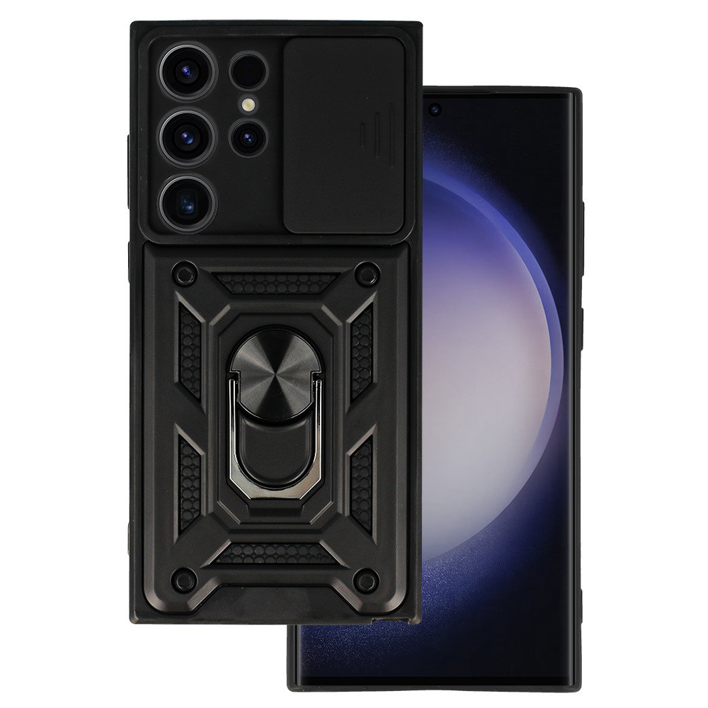 Slide Camera Armor Case pre Samsung Galaxy S23 Ultra Black