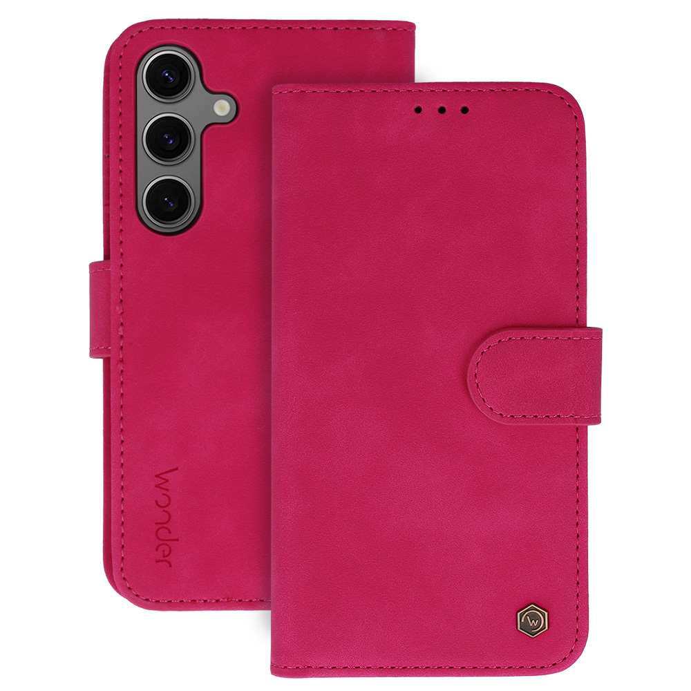 Flipové puzdro Wonder Fancy pre Samsung Galaxy S24 Ultra fuchsiové