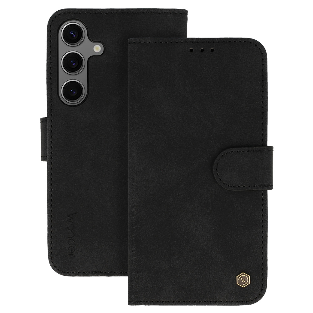 Flipové puzdro Wonder Fancy pre Samsung Galaxy S22 čierne