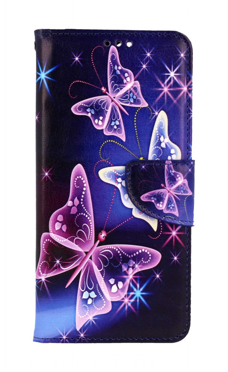 Flipové puzdro TopQ pre Xiaomi Redmi 13C 5G Modré s motýlikmi