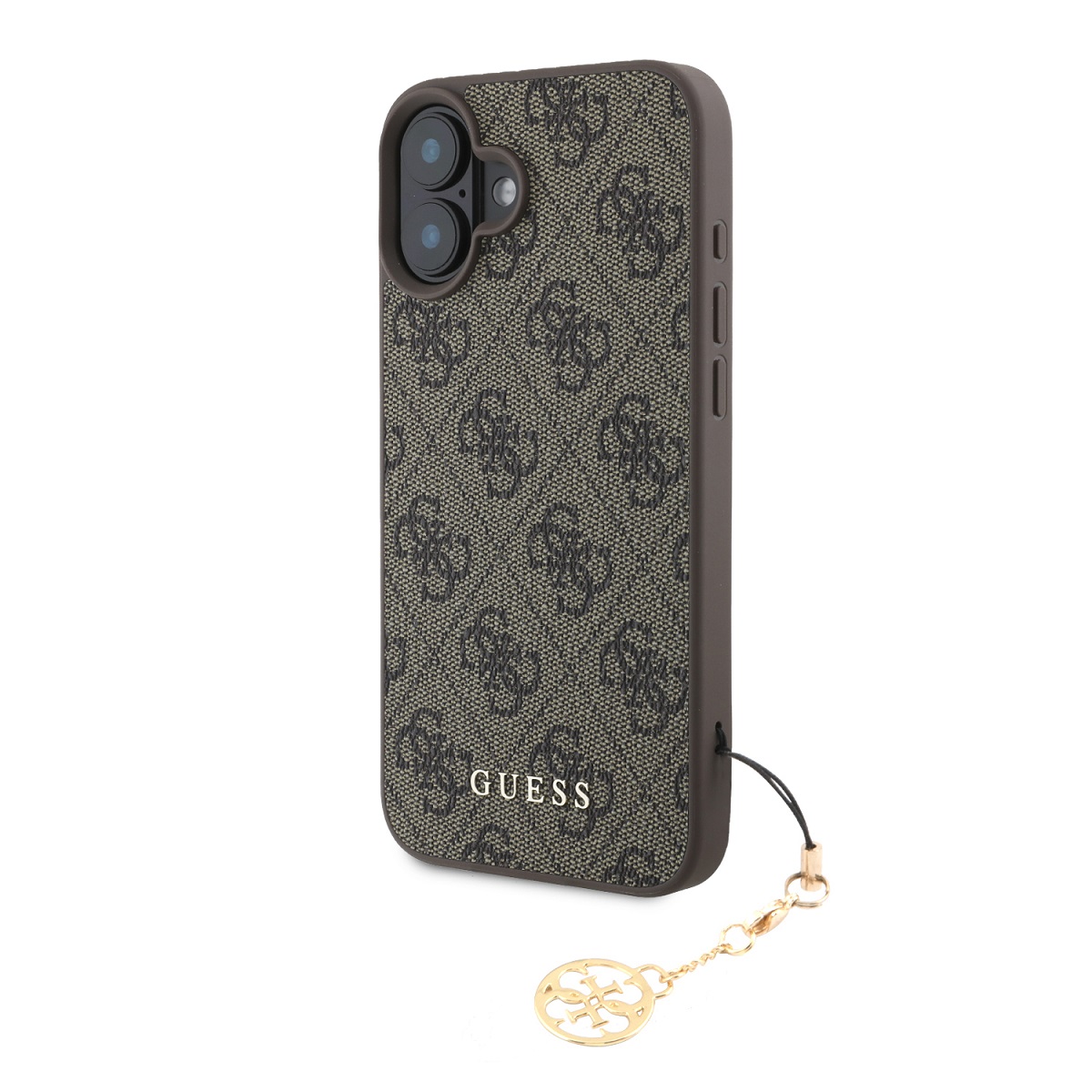Zadný kryt Guess 4G Charm pre iPhone 16 Plus Tone on Tone Brown
