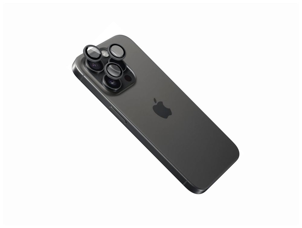 Sklo na fotoaparát FIXED pre Apple iPhone 16 Pro/16 Pro Max, čierne