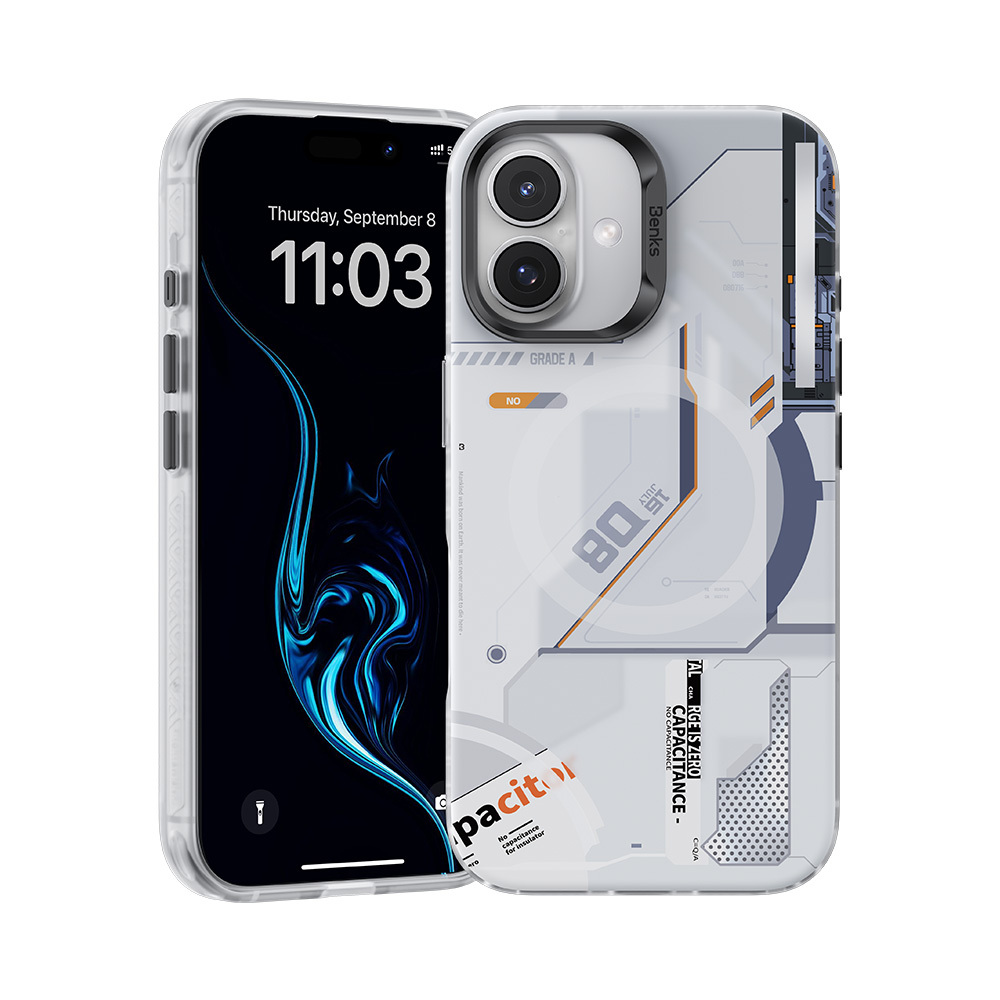 Zadný kryt Benks Magnetic Mecha pre iPhone 16 Plus biely