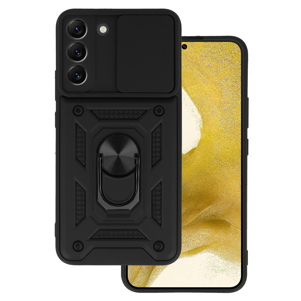 Slide Camera Armor Case pre Samsung Galaxy S22 Black