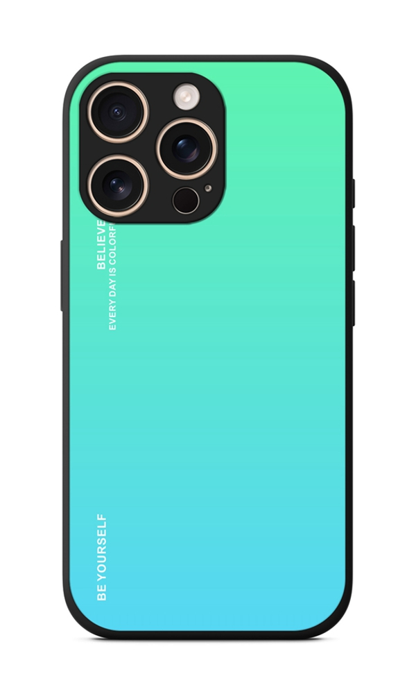 Zadný pevný kryt LUXURY pre iPhone 16 Pro dúhový zelený