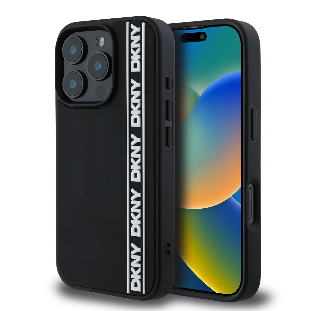 Zadný kryt DKNY 3D Rubber Repeat Logo Line pre iPhone 16 Pro Max Black