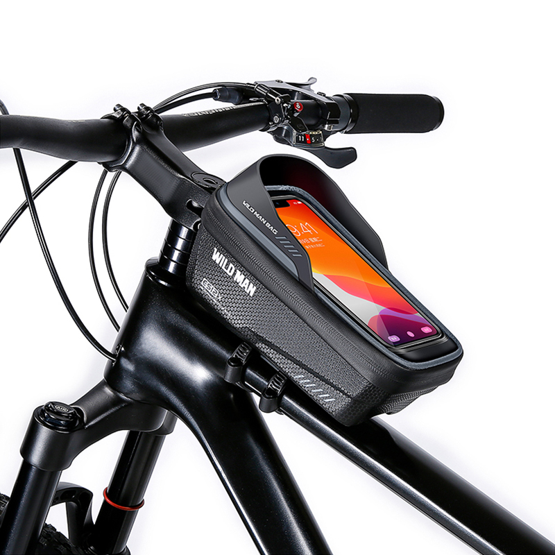 Vodotesné puzdro WildMan ES12X pre mobilný telefón na rám bicykla čierne 1L