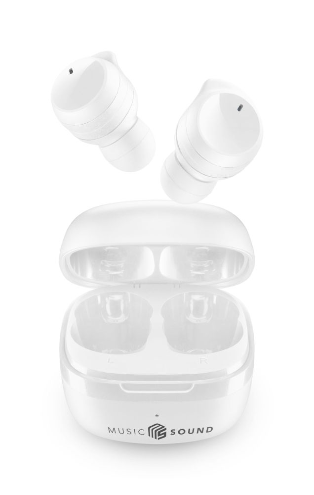 Bezdrôtové slúchadlá do uší TWS Music Sound FLOW, biele