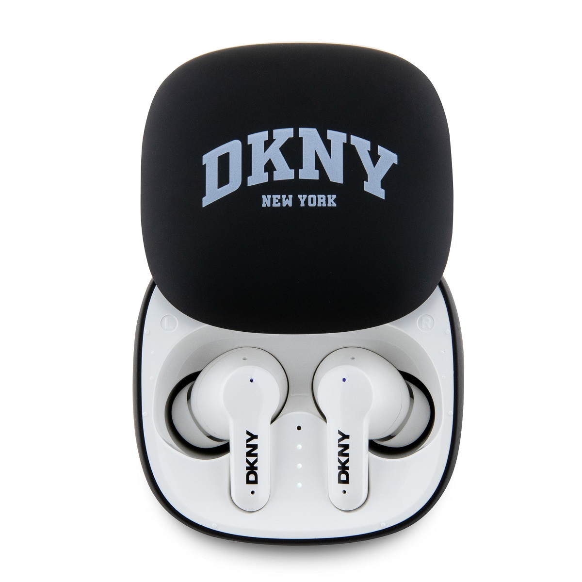 Skutočne bezdrôtové slúchadlá DKNY 3D s gumovým matným povrchom, čierne