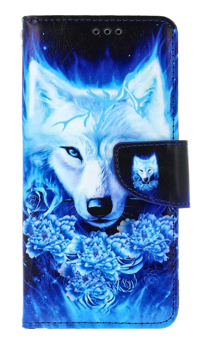 Flipové puzdro TopQ pre Xiaomi Redmi Note 13 Tyrkysový vlk