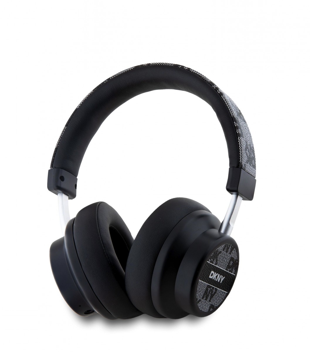 Slúchadlá DKNY PU Leather Checkered Pattern Bluetooth stereo čierne