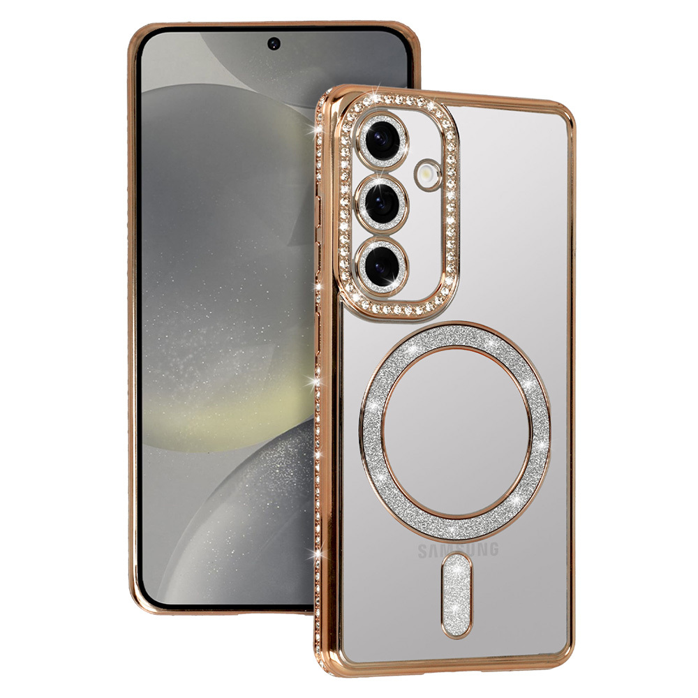 Zadný kryt Bling Magsafe pre Samsung Galaxy S24 Ultra gold