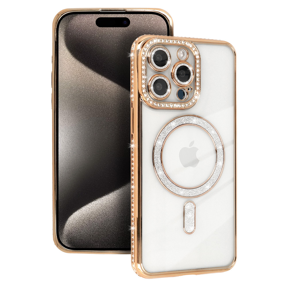 Zadný kryt Bling Magsafe pre iPhone 14 Pro zlatý