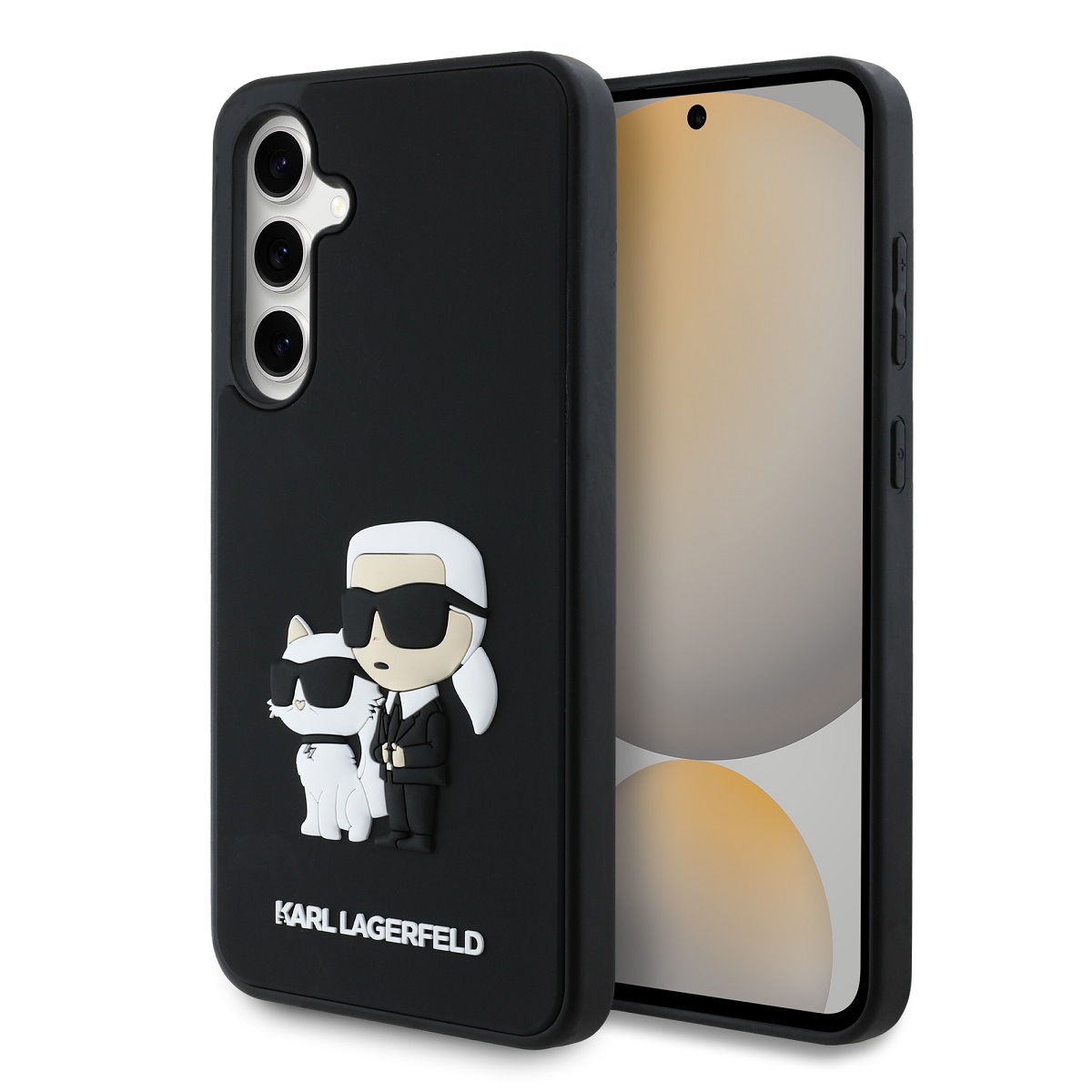 Zadný kryt Karl Lagerfeld 3D Rubber Karl and Choupette pre Samsung Galaxy S24 FE Black