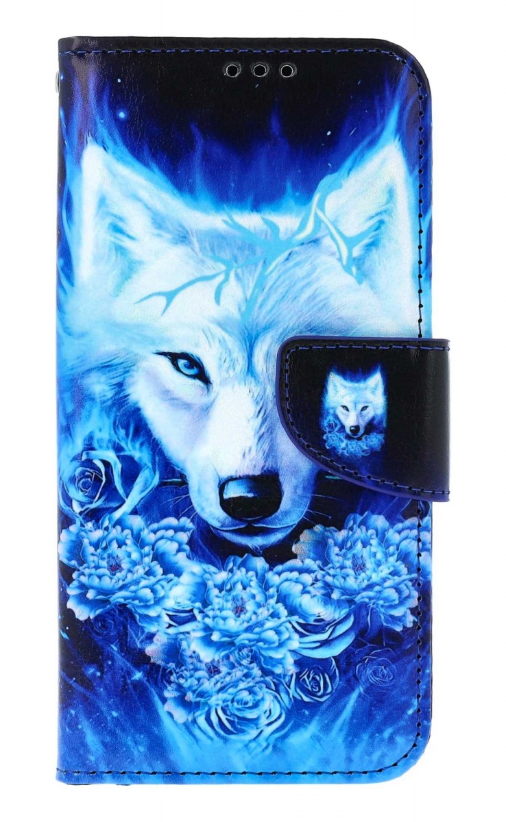 Flipové puzdro TopQ pre Samsung A15 Tyrkysový vlk