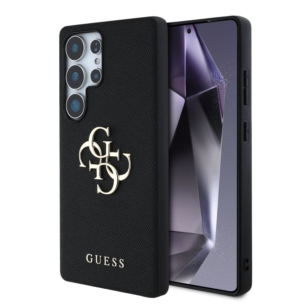 Zadný kryt Guess PU Grained 4G Metal Logo pre Samsung Galaxy S25 Ultra Black