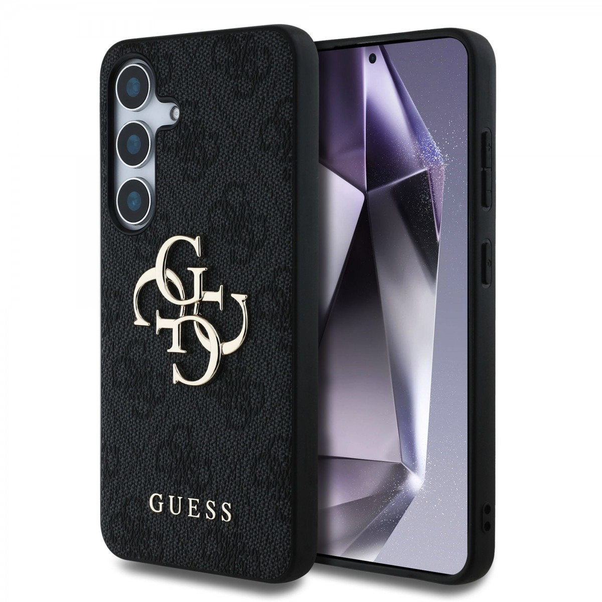 Zadný kryt Guess PU 4G Metal Logo pre Samsung Galaxy S25+ Grey