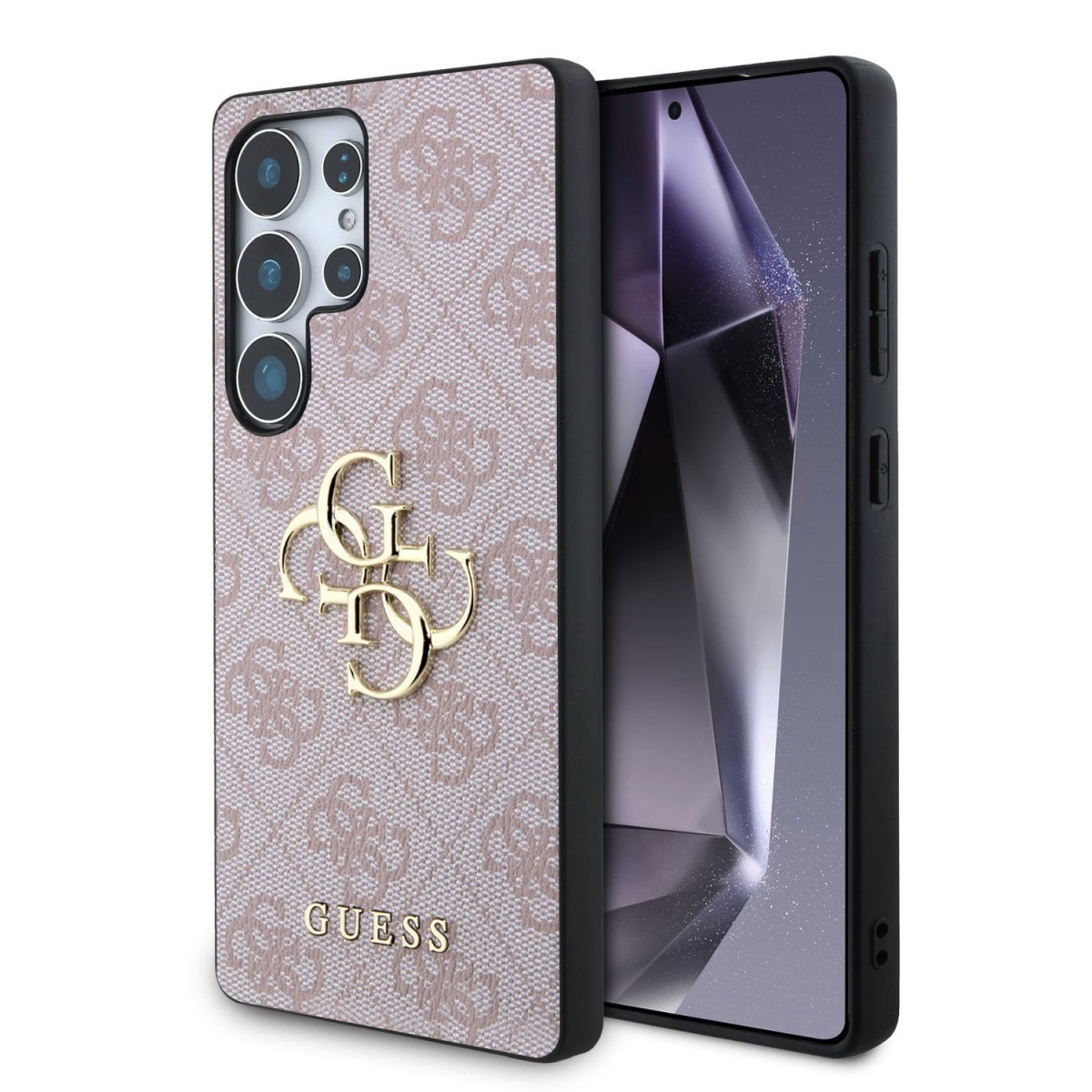 Zadný kryt Guess PU 4G Metal Logo pre Samsung Galaxy S25 Ultra Pink