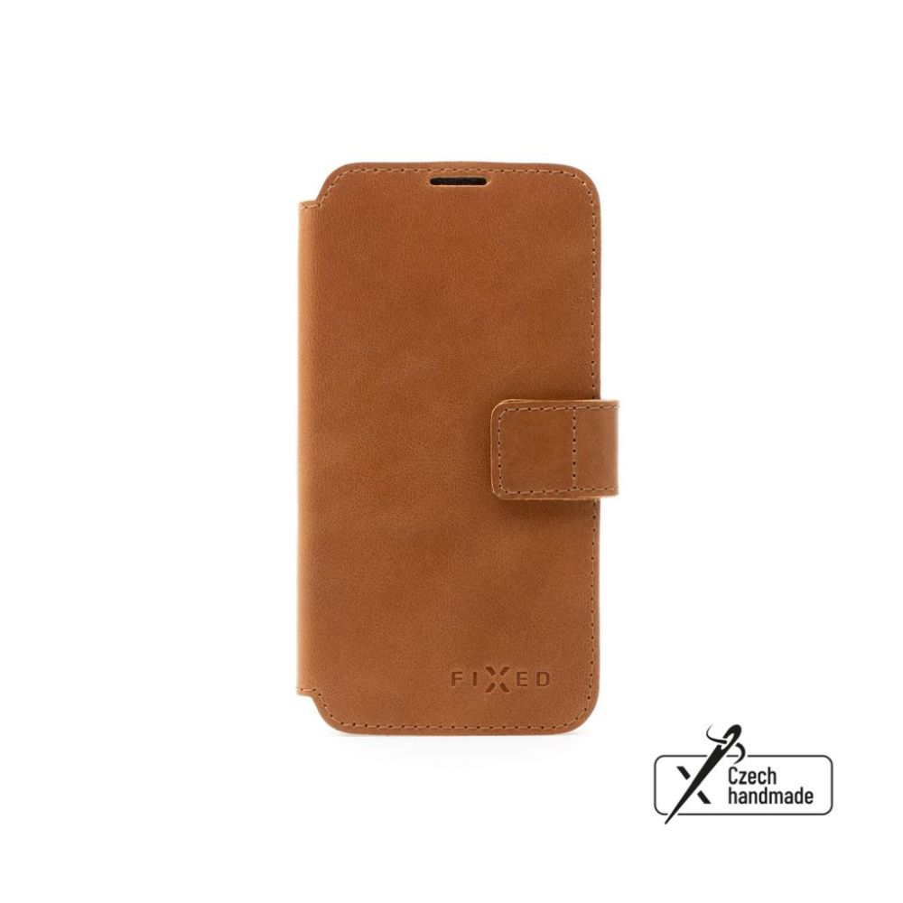 Kožené flipové puzdro FIXED ProFit pre Samsung Galaxy S25+, hnedé