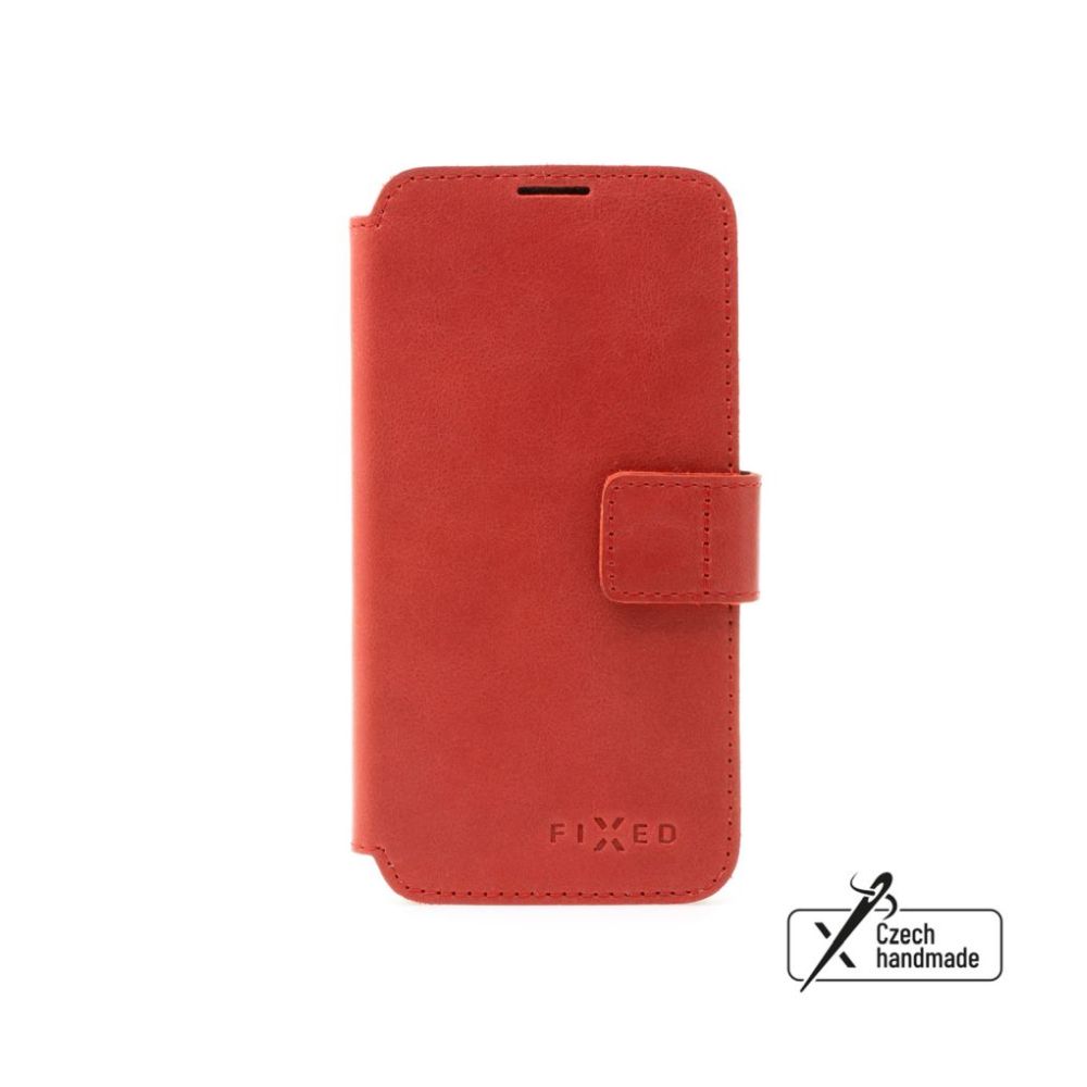 Kožené flipové puzdro FIXED ProFit pre Samsung Galaxy S25, červené