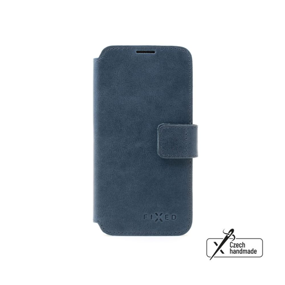 Kožené flipové puzdro FIXED ProFit pre Samsung Galaxy S25, modré
