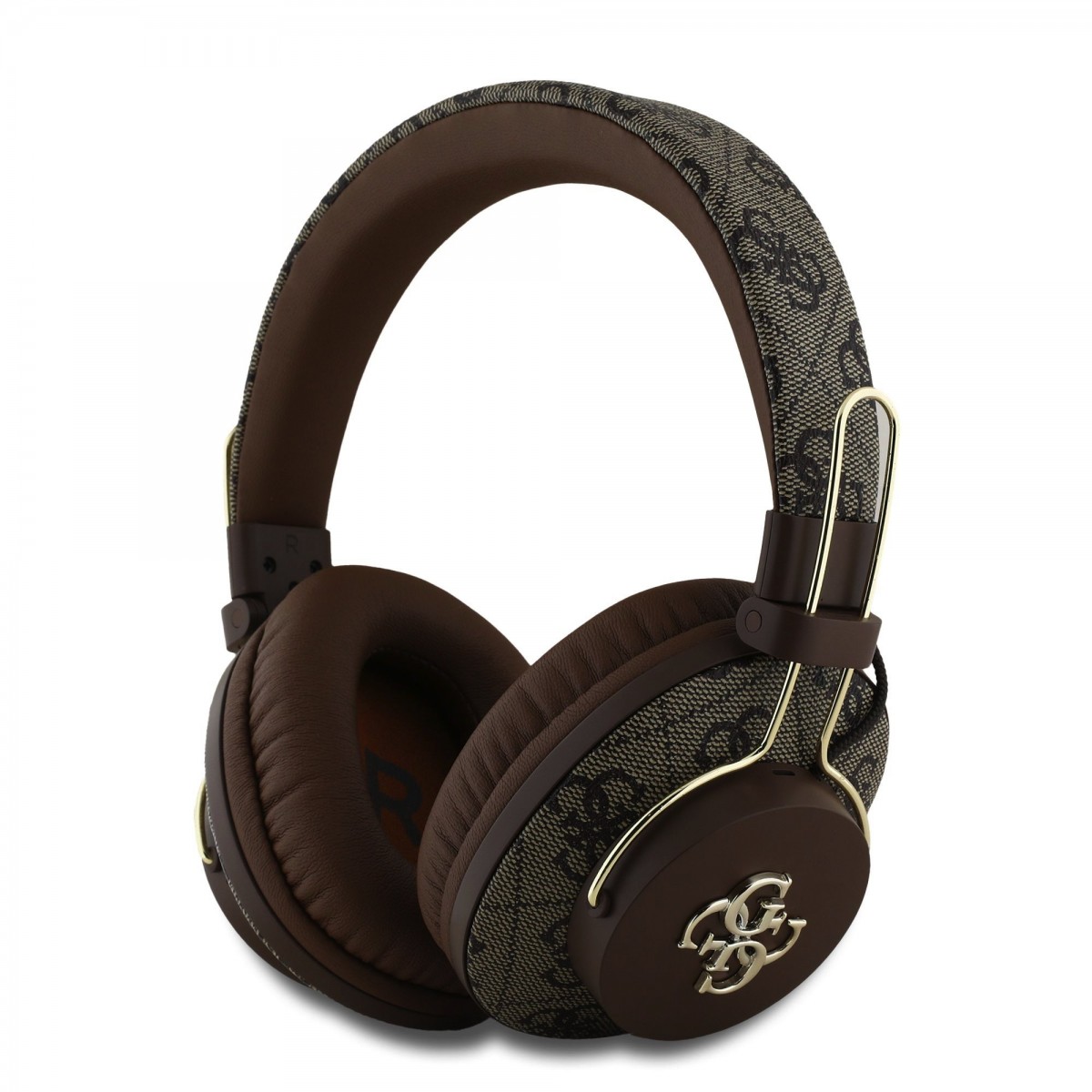 Bezdrôtové slúchadlá Guess PU 4G Metal Logo ENC Brown
