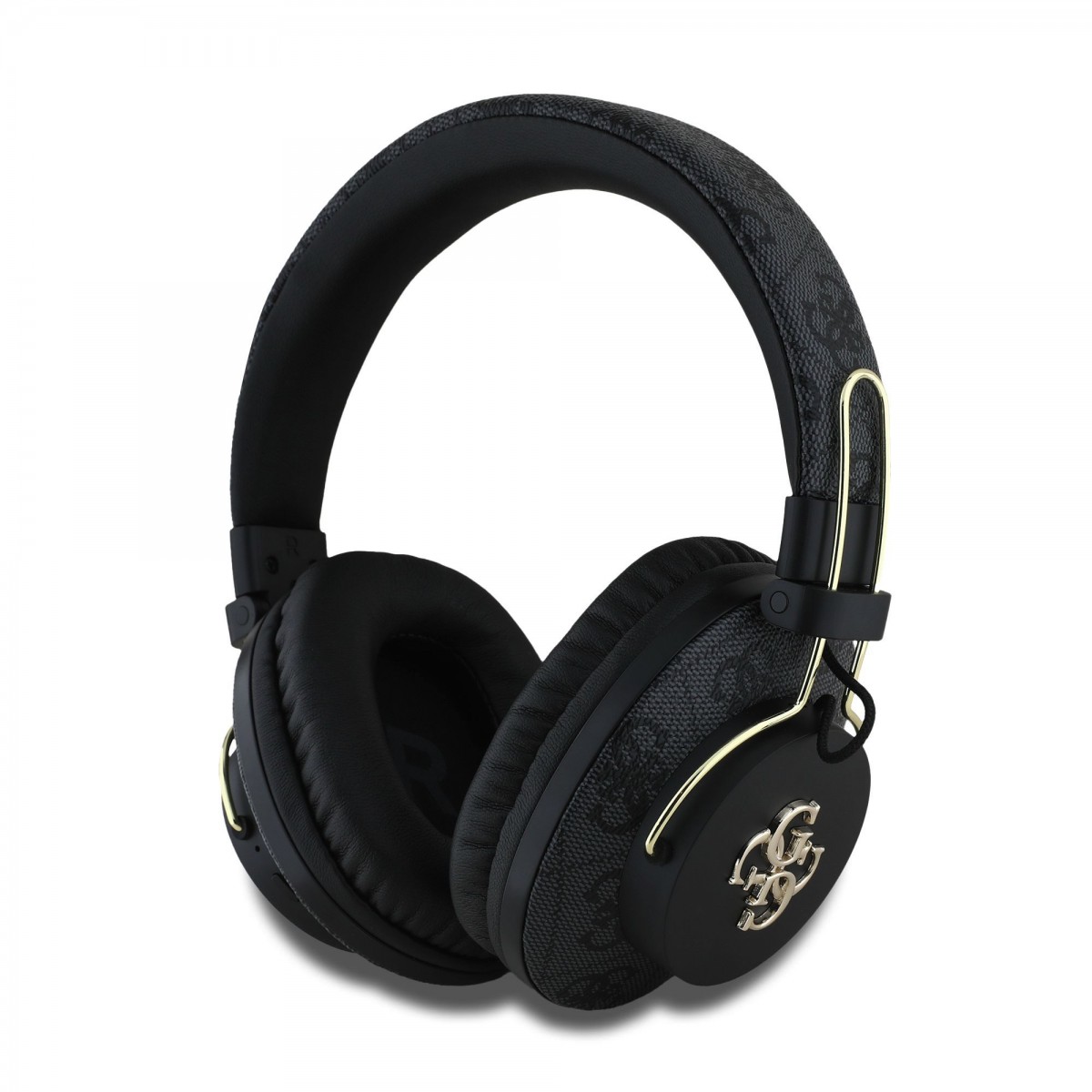 Bezdrôtové slúchadlá Guess PU 4G Metal Logo ENC Black
