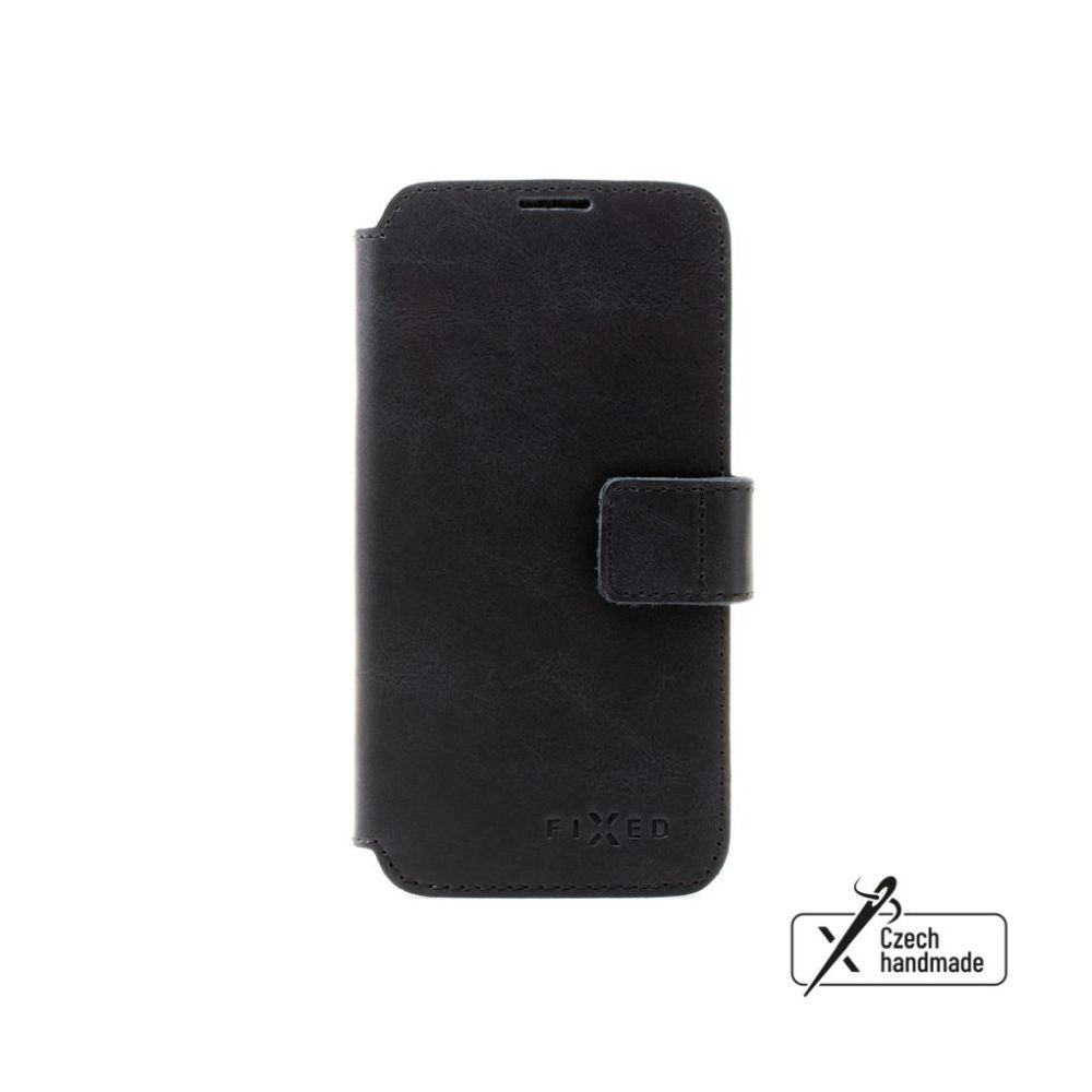 Kožené puzdro typu kniha FIXED ProFit pre Samsung Galaxy S25, čierne