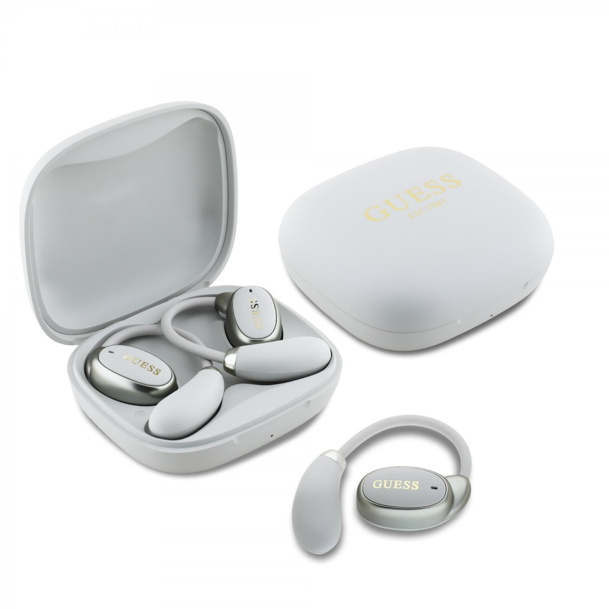 Bezdrôtové slúchadlá Guess Satin Classic Logo OWS Béžové