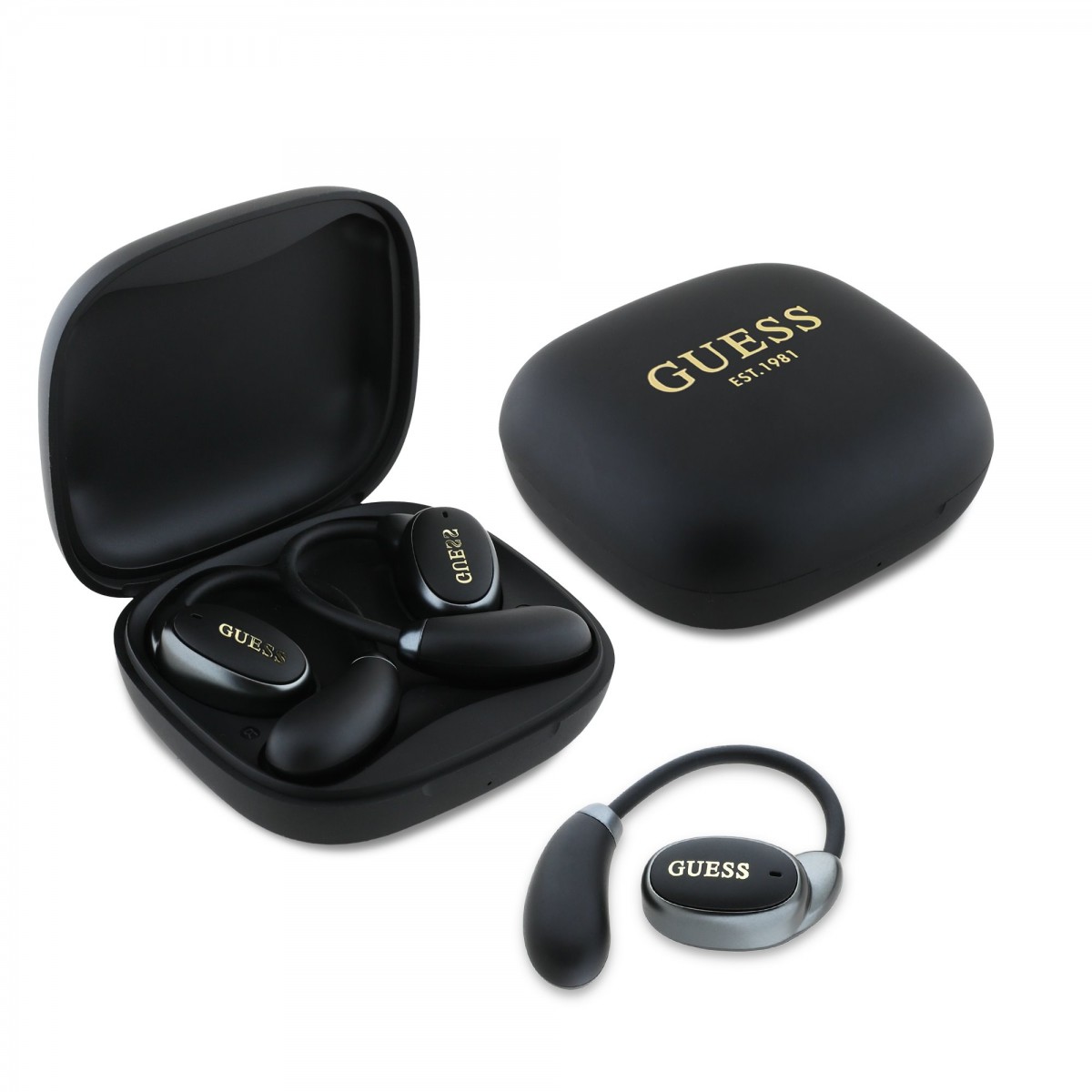 Bezdrôtové slúchadlá Guess Satin Classic Logo OWS Black