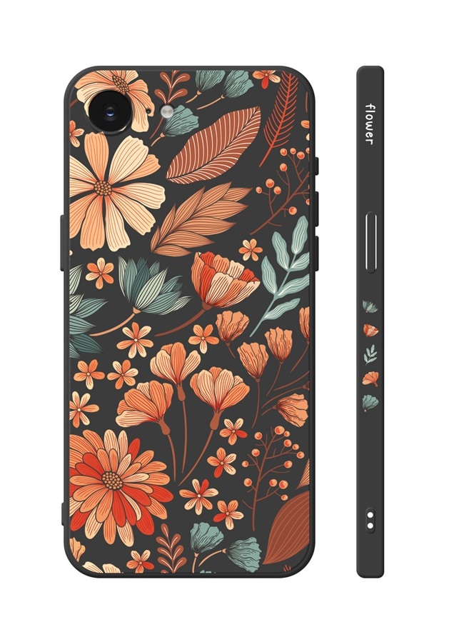 Zadný kryt Design na iPhone 16e Lúčne kvietie čierny
