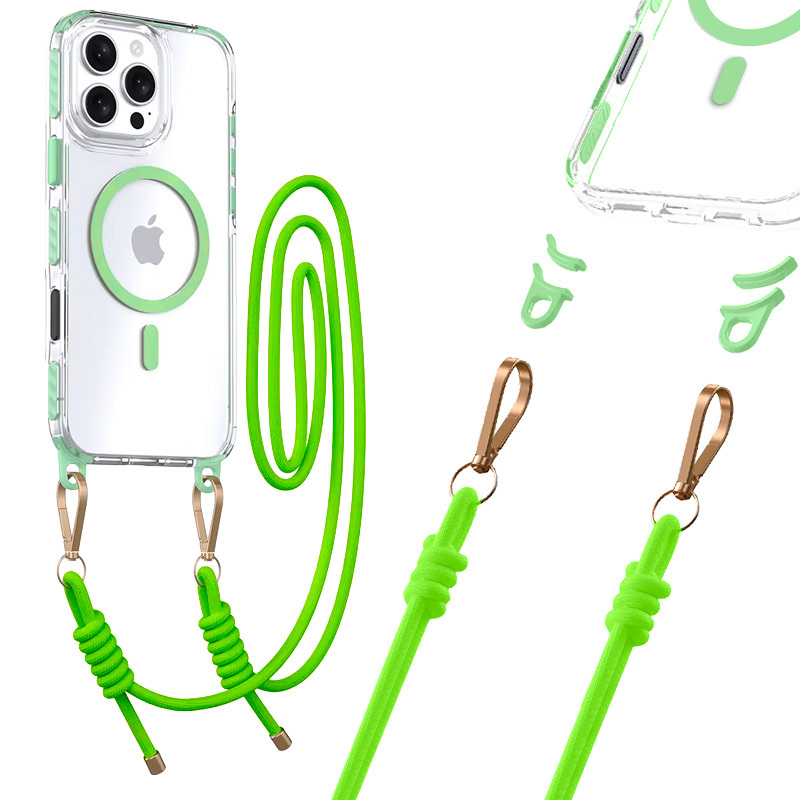 Zadný kryt Tel Protect Strap Clear pre iPhone 16 Pro zelený