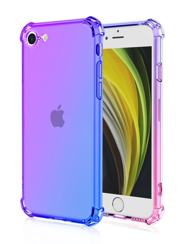 Zadný kryt na iPhone 16e Shock dúhový fialovo-modrý