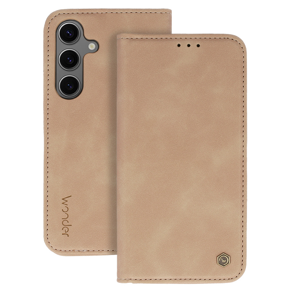 Knižkové puzdro Wonder Smart pre Samsung Galaxy S25 Edge cappuccino
