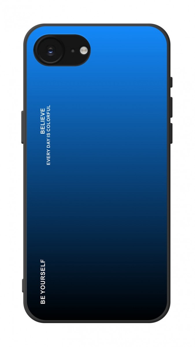 Zadný pevný kryt LUXURY na iPhone 16e dúhový modrý