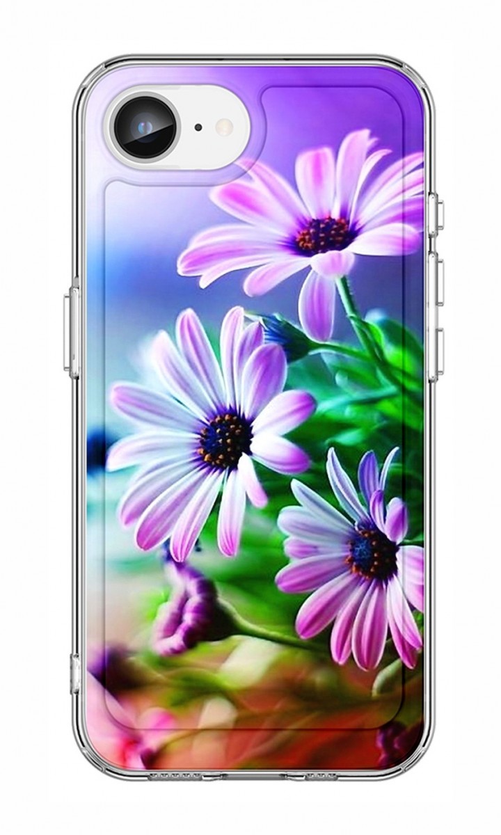 Zadný pevný kryt Image na iPhone 16e Fialové kvety