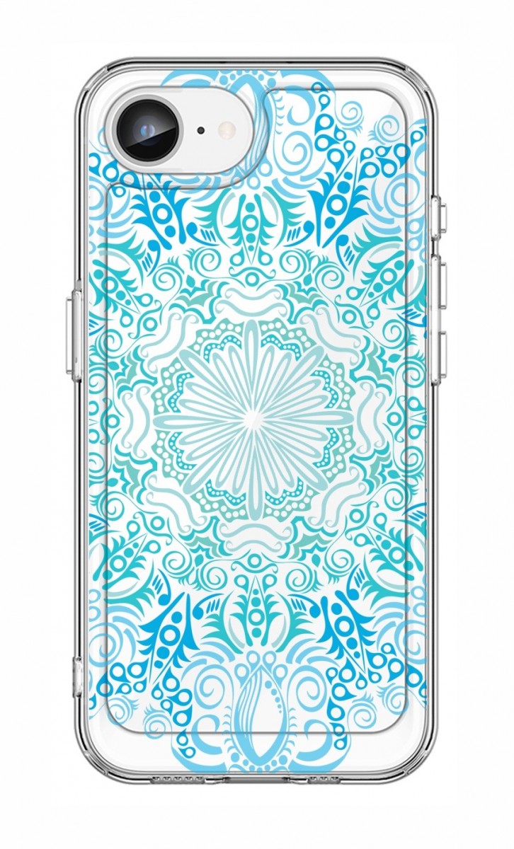 Zadný pevný kryt Image na iPhone 16e modrý Mandala
