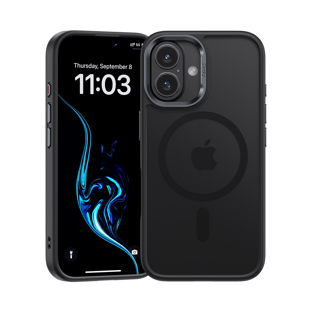 Zadný kryt Benks Magnetic Mist Metal Frame pre iPhone 16 Plus čierny