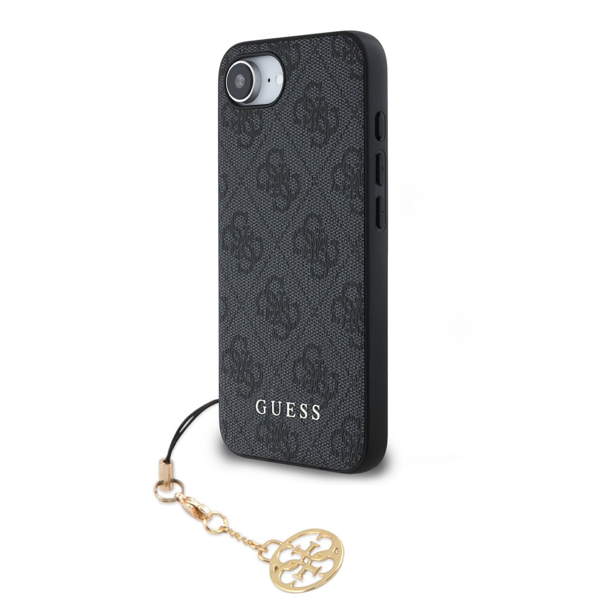 Zadný kryt Guess 4G Charm pre iPhone 16e Tone on Tone Grey