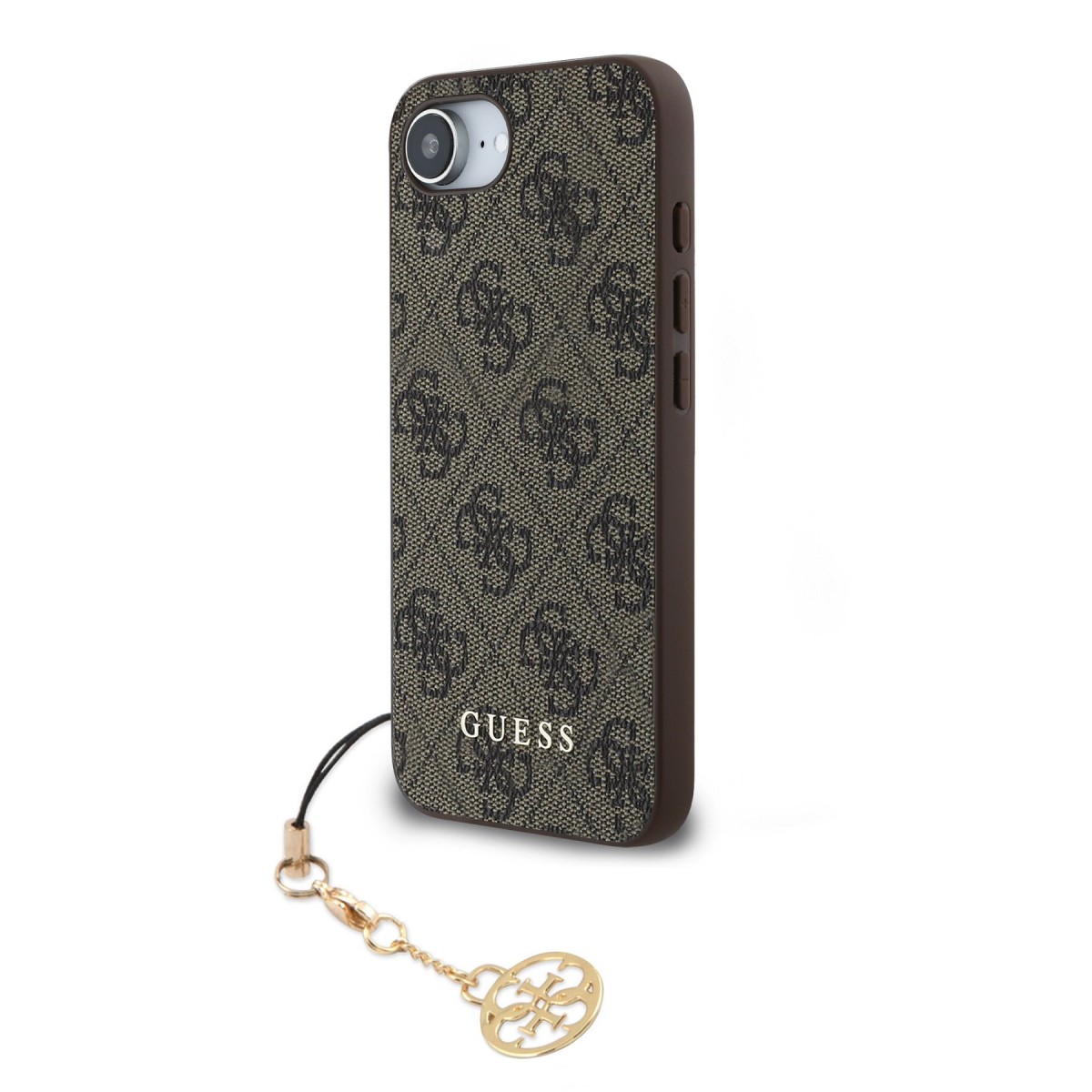 Zadný kryt Guess 4G Charm pre iPhone 16e Tone on Tone Brown