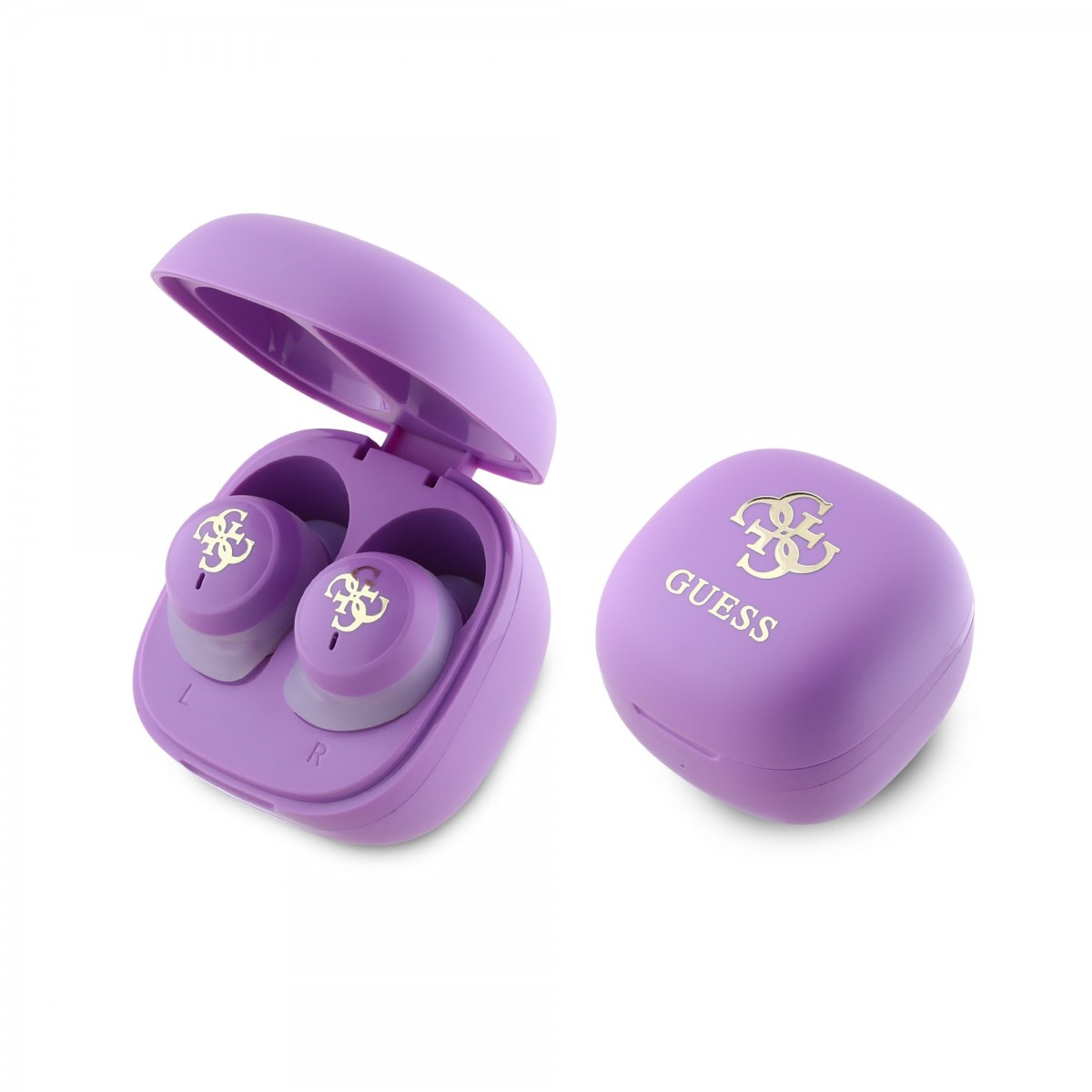 Bezdrôtové slúchadlá Guess 4G Logo Mini TWS Purple