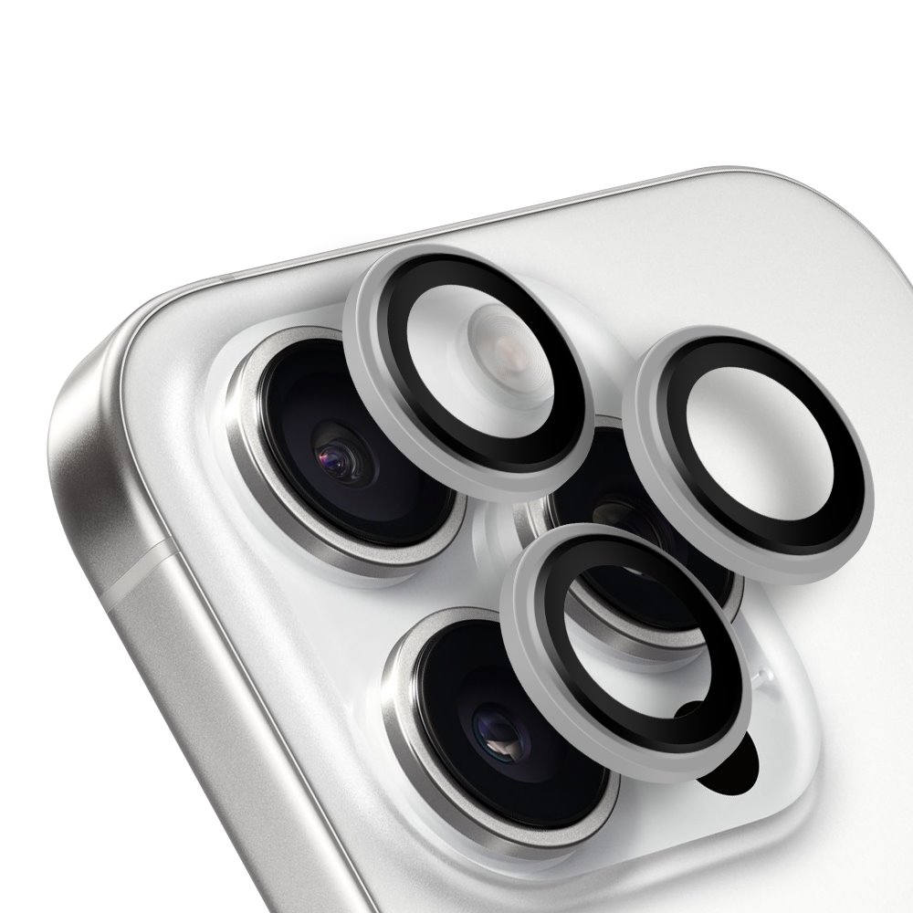 Ochrana čoček OBAL:ME pre Apple iPhone 16 Pro-16 Pro Max Biela Titánová