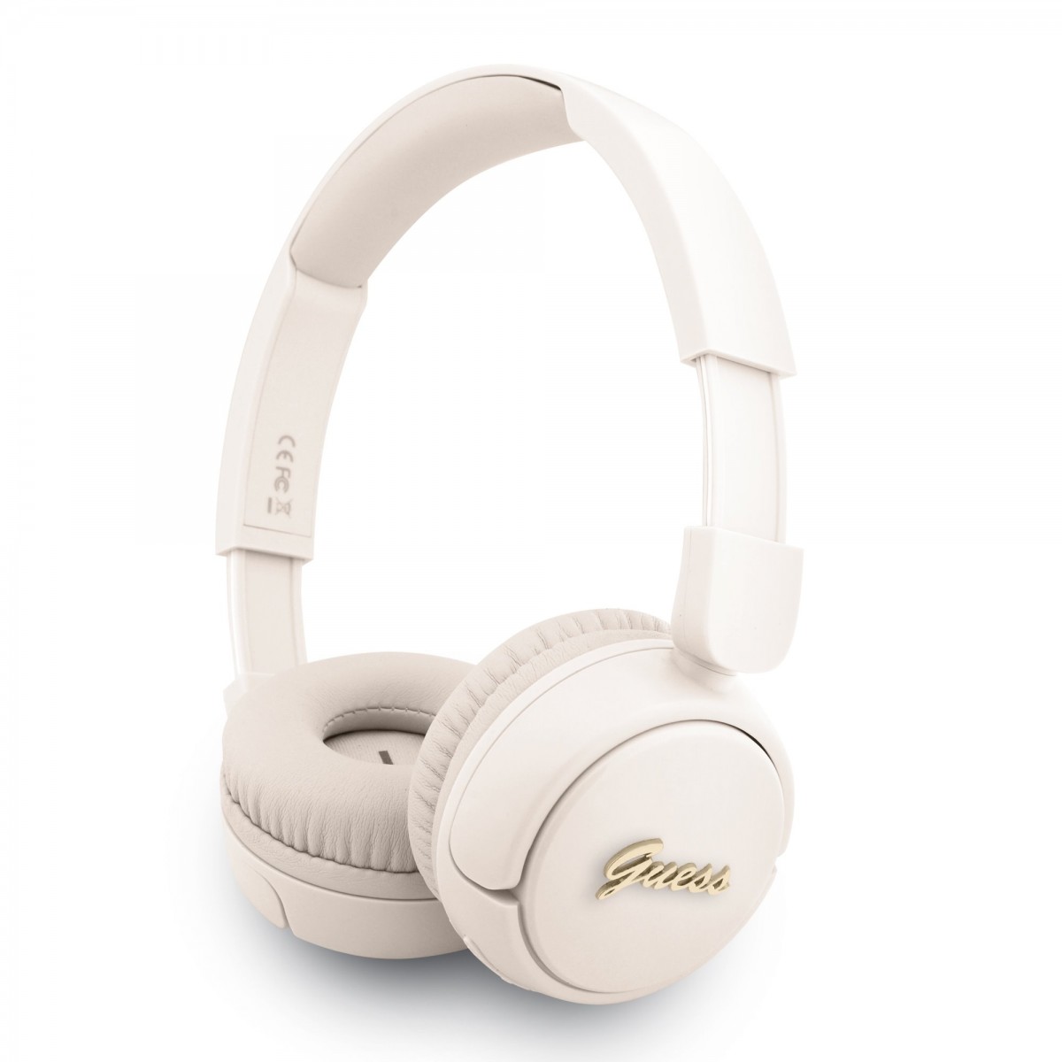 Bezdrôtové slúchadlá Guess Script Metal Logo Béžové