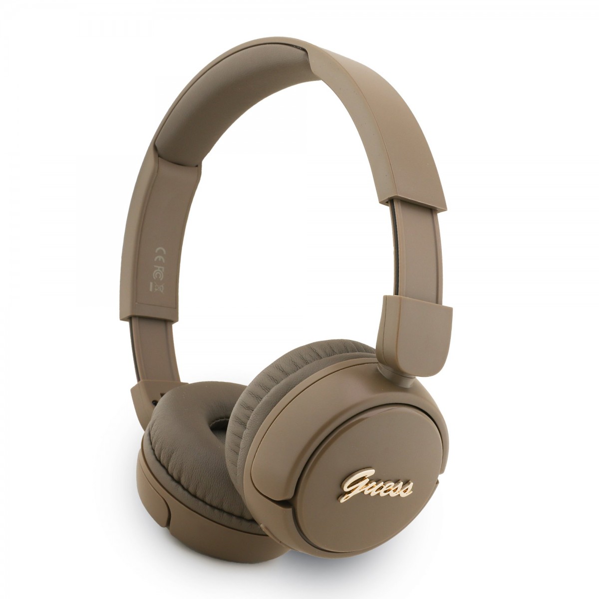 Bezdrôtové slúchadlá Guess Script Metal Logo Hnedé