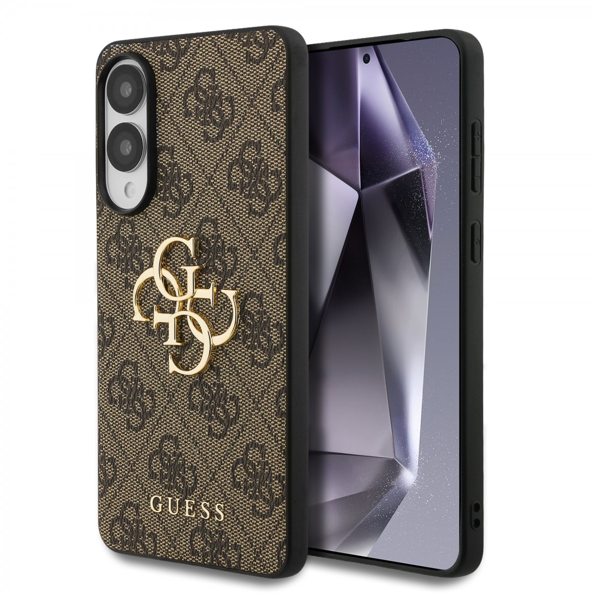 Zadný kryt Guess PU 4G Metal Logo pre Samsung Galaxy S25 Edge Hnedý