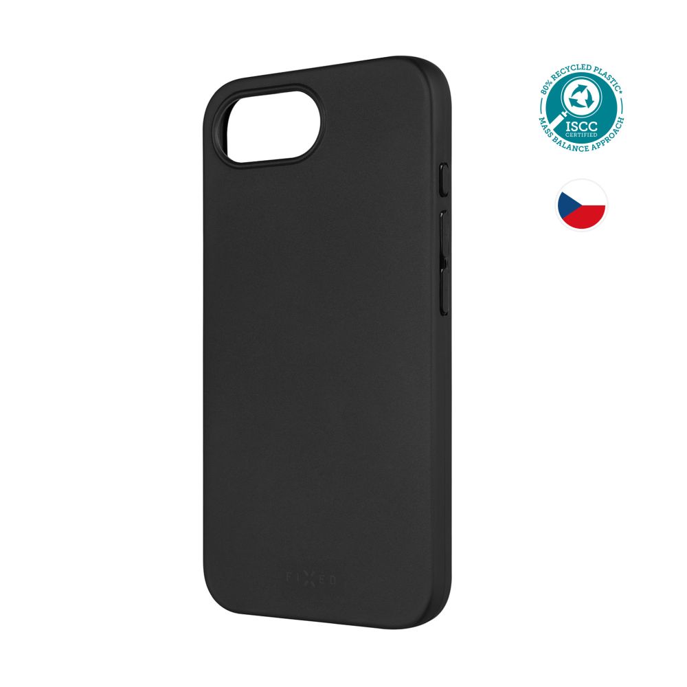 TPU gélový kryt FIXED ReStory pre Apple iPhone 16e, čierny