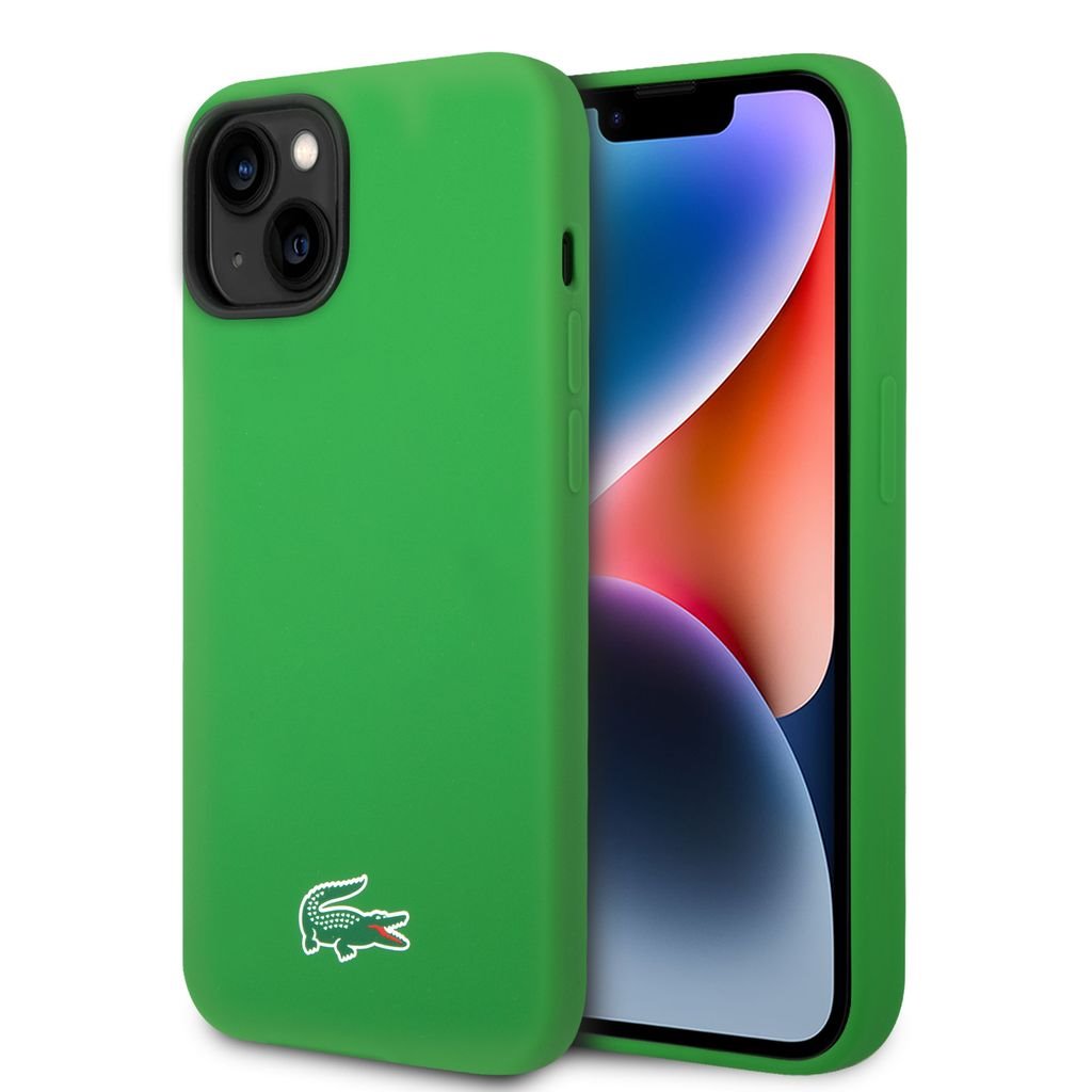 Zadný kryt Lacoste Liquid Silicone Microfiber Croc Logo MagSafe pre iPhone 13/14/15 Zelený