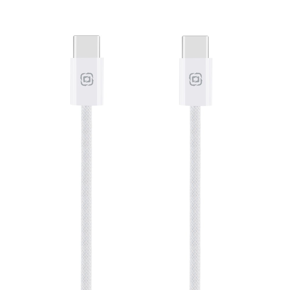 Pletený kábel OBAL:ME Super Fast USB-C–USB-C 60W 1 m biely