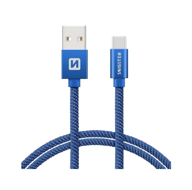 Dátový kábel Swissten USB-C (Type-C) 2 m modrý