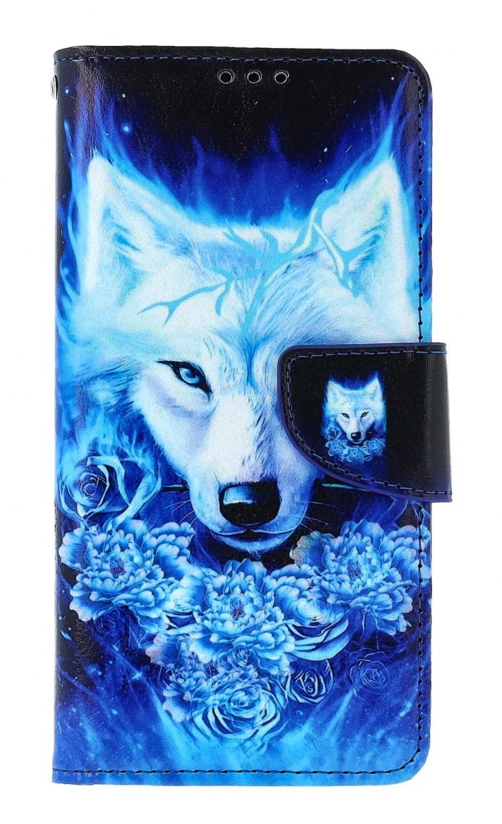 Knižkové puzdro na Xiaomi Redmi 9C Tyrkysový vlk